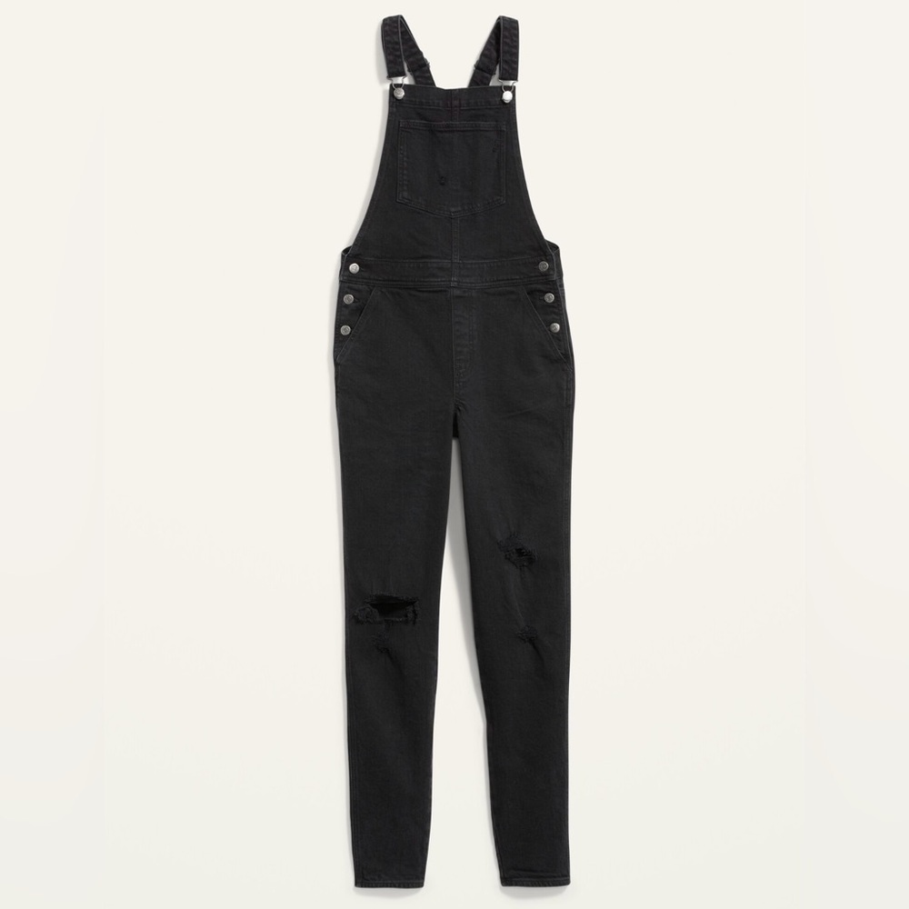 NWT Old Navy OG Straight Black Wash Denim Overalls